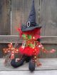 ~primitive~ Halloween Witch Boots With Stockings Hat And Broom~ Primitives photo 3