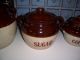 Vintage Maple Leaf Monmouth Stoneware Bean Pot Style Canister Set - 4 Pc.  - Primitives photo 2