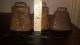 Three Antique Cowbells With Hand Wrought Rivets And Cast Iron Hinge Primitives photo 3