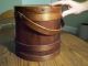 Wooden Bucket Firkin Covered Lid Banded Sugar Pantry Primitive Primitives photo 4