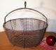 Early 1900 ' S Crimped Wire Basket,  Unique Form,  Produce Carrier,  Mint Condition Metalware photo 1