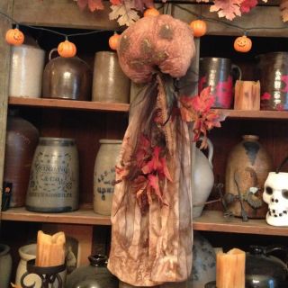 ~primitive Halloween Pumpkin Door Greeter~hanger~fall photo