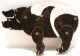 Vintage Hand Painted Articulated Black And White Pig (1930s) Primitives photo 2