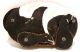 Vintage Hand Painted Articulated Black And White Pig (1930s) Primitives photo 5