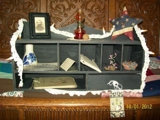 Primitive Mail Sorting Shelf With Desk Gatherings photo