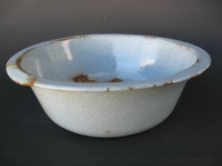 Old Antique Primitive Wash Bowl Basin Tub Garden Planter Rusty And Dented photo