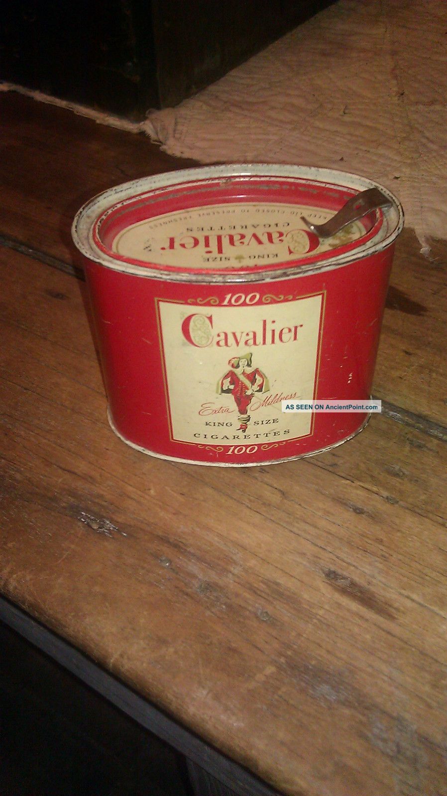 Old Antique Cavalier Cigarette Can Primitives photo