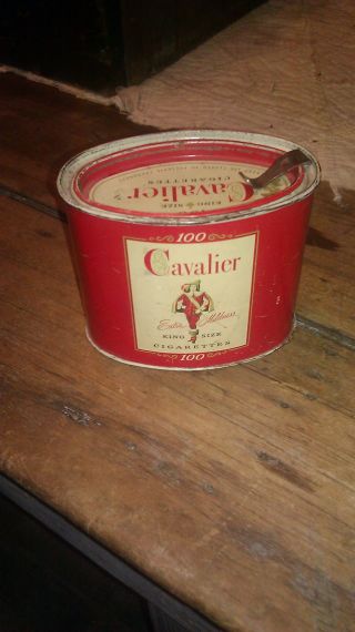 Old Antique Cavalier Cigarette Can photo