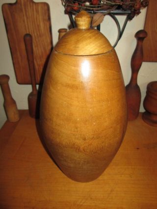 Exquisite Large Bee Hive Wooden Urn With Lid Dry Storage Vase Lid Dry Vessel photo