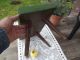19 Century Antique Wooden Handmade Small Rustic Bench Folk Art Paint Primitives photo 10
