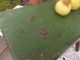 19 Century Antique Wooden Handmade Small Rustic Bench Folk Art Paint Primitives photo 1