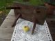 19 Century Antique Wooden Handmade Small Rustic Bench Folk Art Paint Primitives photo 3