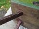 19 Century Antique Wooden Handmade Small Rustic Bench Folk Art Paint Primitives photo 4