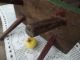 19 Century Antique Wooden Handmade Small Rustic Bench Folk Art Paint Primitives photo 7