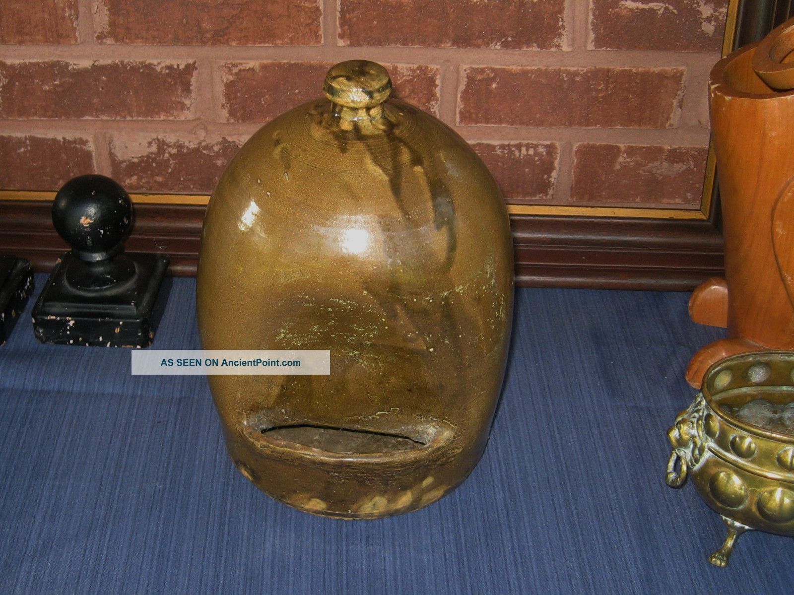 Antique Meyer Texas Stoneware Chicken Waterer Crock Primitive Folk Art Rare Usa Primitives photo