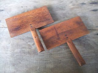 Antique 19th C.  Pair Wool Carders Sargent & Co.  New York Spinning Weaving Tools photo