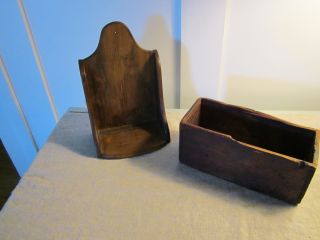 1 Small Dovetailed Box/1 Wood Small Shelf Maybe Candleshelf photo