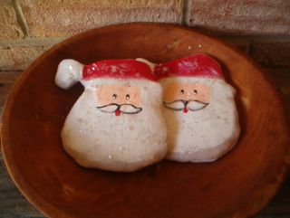 Primitive Santa Cookies/set Of 4 Bowl Fillers photo