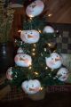 ♥ Primitive Wynter - Thyme Snowman Ornies Tree With White Lights & Berries ♥rcp♥ Primitives photo 4