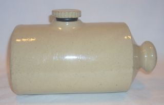 Vintage Antique Pottery Stoneware Bed Foot Warmer Hot Water Bottle Jug W/plug photo