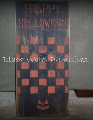 Black Happy Halloween Checkerboard Halloween Fall Game Board Aged & Grubby photo