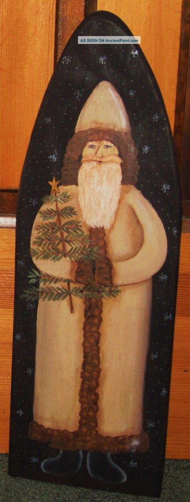 ~ Primitive ~ Hp Folk Art Belsnickle ~ Santa ~ Christmas ~ Winter ~ Stretcher Primitives photo
