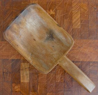 Old Wooden Grain Scoop Antique And Unique Hand Carved From One Piece Of Elm Wood photo