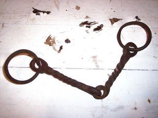 Antique Hand Forged Iron Twisted Horse Bit photo