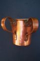 Antique Primitive Heavy Dovetailed Copper Cup Mug W/ Brass Seam & 2 Handles Primitives photo 1