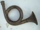 Antique Primitive Hand Carved Wood French Horn Paper Mache Mold Holiday Primitives photo 6