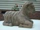 Antique Primitive Hand Carved Wood Sheep Paper Mache Mold Holiday Primitives photo 2