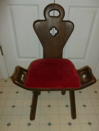 Birthing Chair Primitive Handmade Solid Wood photo