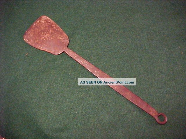 Very Old Late 18th Early 19th C Hand Forged Iron Spatula Primitives photo
