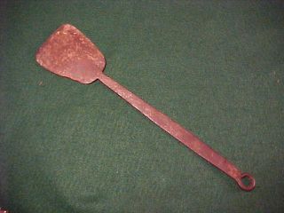Very Old Late 18th Early 19th C Hand Forged Iron Spatula photo