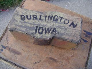 Collectible Antique Burlington,  Iowa Clay Brick~ photo