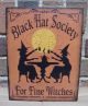 Primitive Style Halloween Witch Sign Black Hat Society For Fine Witches Hp Primitives photo 1