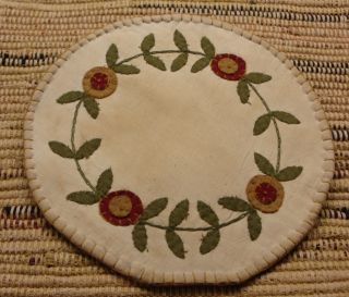 Primitive Penny Flower Candle Table Mat photo