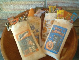 Primitive Halloween Treat Bags Bowl Fillers Ornies photo