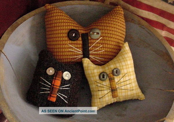 Primitive Kitty Cat Bowl Fillers Drawer Dwellers Ornies Autumn Halloween Primitives photo