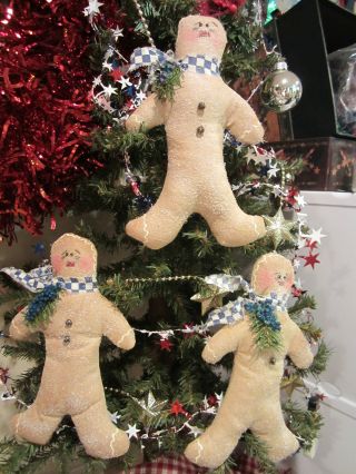 Three Primitive Gingerbread Men - Great Bowl Fillers photo
