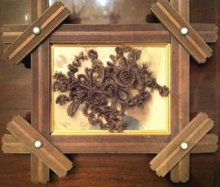 Unframed Antique Victorian Braided Hair Mourning Wreath Collectors photo