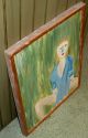 Vintage 20thc Russian? Signed Risque Outsider Folk Art Painting Of Woman Vafo Primitives photo 1