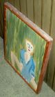 Vintage 20thc Russian? Signed Risque Outsider Folk Art Painting Of Woman Vafo Primitives photo 2