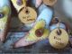 Handmade Candy Corn Hearts Set Of 5 Hand Painted Autumn Home Decor Ooak Primitives photo 1