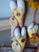 Handmade Candy Corn Hearts Set Of 5 Hand Painted Autumn Home Decor Ooak Primitives photo 3