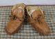 Adorable Antique Leather Ribbon Doll Baby Bear Child Shoes Victorian Era Boots Primitives photo 2