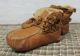Adorable Antique Leather Ribbon Doll Baby Bear Child Shoes Victorian Era Boots Primitives photo 6