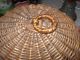 Victorian Wicker Cake Stand,  Cover,  Woven,  Basket Weave,  Brown Wood - Sticks, Primitives photo 2