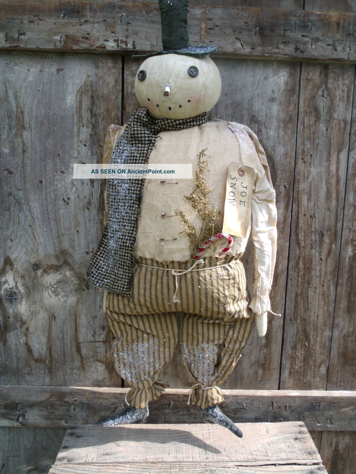 Primitive Grungy Joe Snow Snowman Doll Primitives photo
