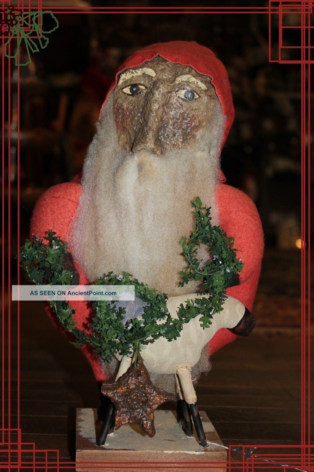 Primitive Santa Clause St.  Nick Hand Made By Gloria Bocoliv Primitives photo